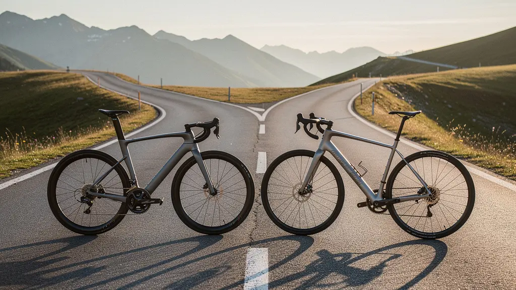 Cyclist contemplating between sleek integrated handlebar and adjustable standard stem setup